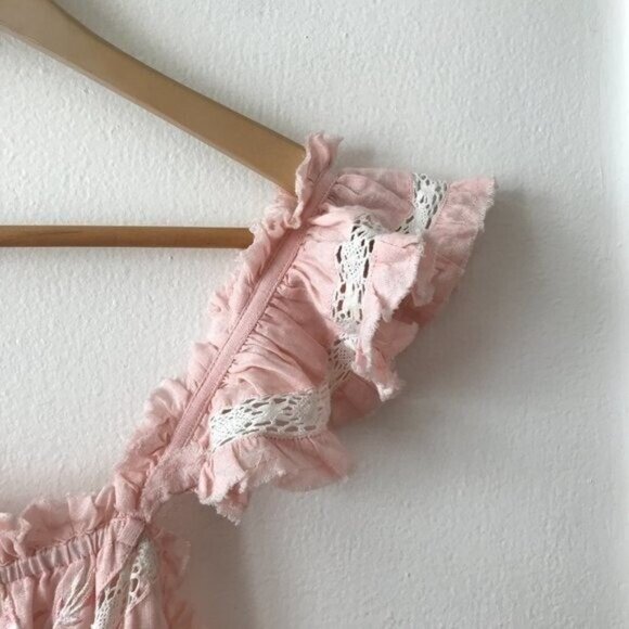 LoveShackFancy Cody Cinched Waist Linen Midi Dress - Picture 7 of 13